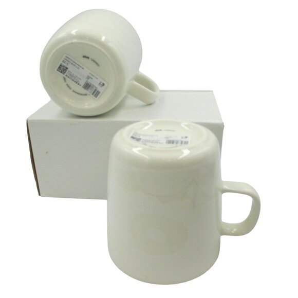 MARIMEKKO Oiva Unikko Large Mug 14oz, White Poppy SET OF 2 NWT Luxury - Picture 6 of 8